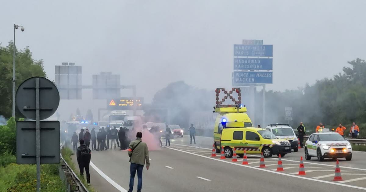 premiers blocages sur la M35 à Strasbourg et à l'UHA, suivez la mobilisation dans notre région