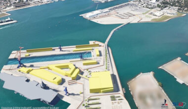 Première esquisse des futures infrastructures d’accueil du PA-NG à Toulon