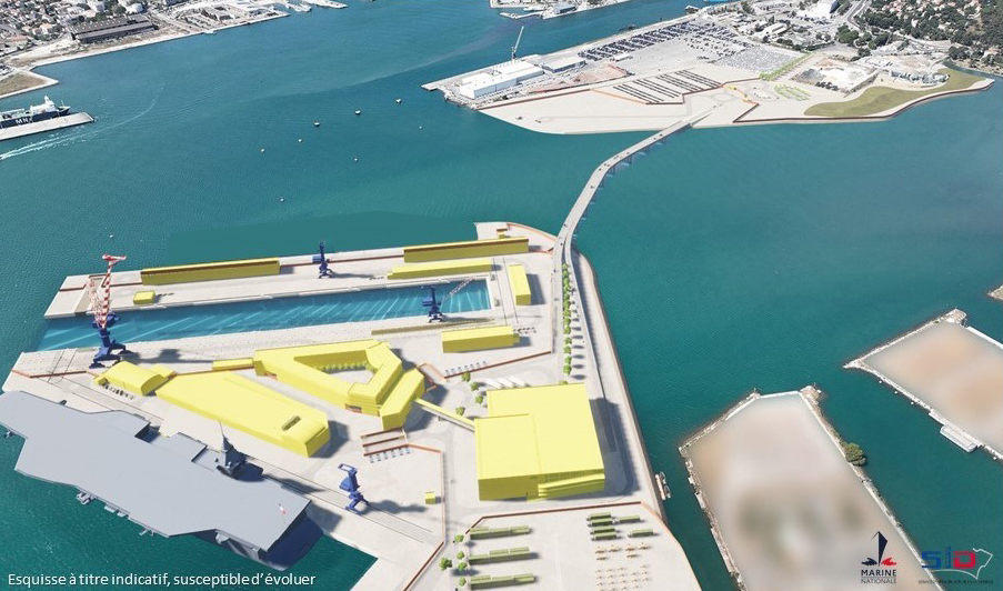 Première esquisse des futures infrastructures d’accueil du PA-NG à Toulon