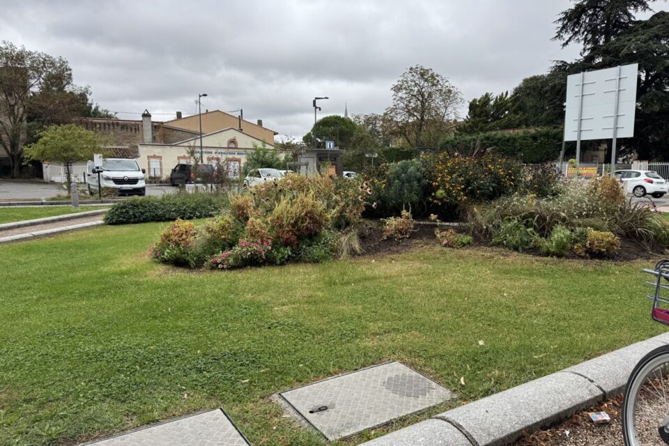 Un massif de fleurs était jusqu'alors présent, fleurissant au gré des saisons. 