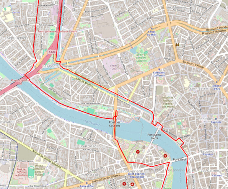 Voici le parcours des 10 km du Stade.