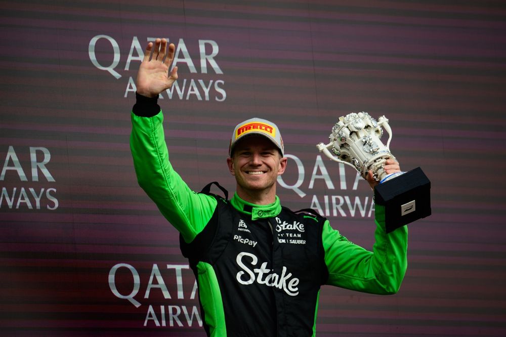 Nico Hülkenberg sur le podium de Silverstone.