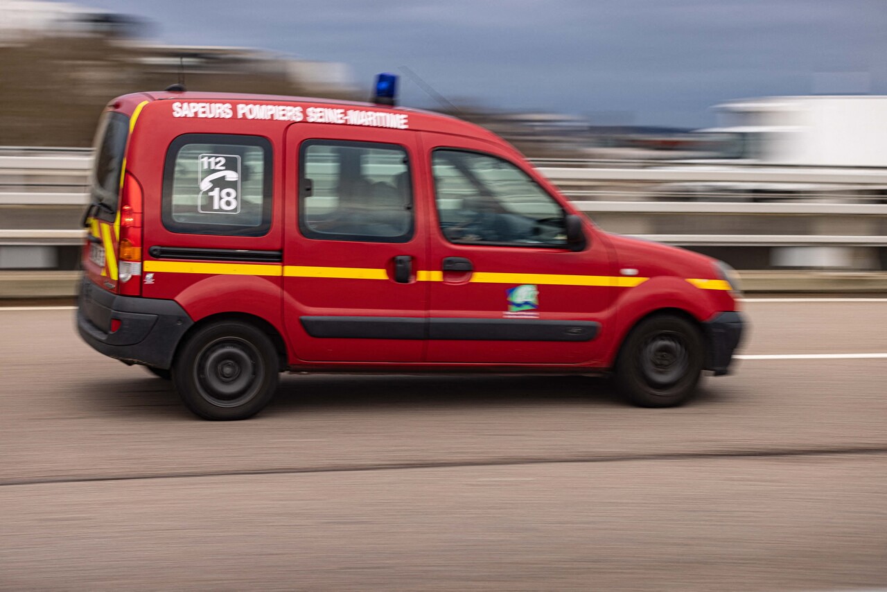 la victime transportée à l'hôpital de Rouen
