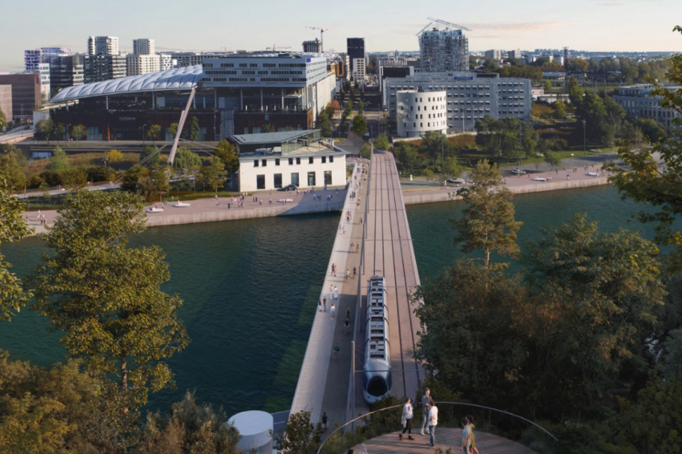 Le cabinet d'architecture OMA, lauréat de l'appel à projet lancé par le Sytral, dévoile le visage du futur pont sur la Saône à Lyon.