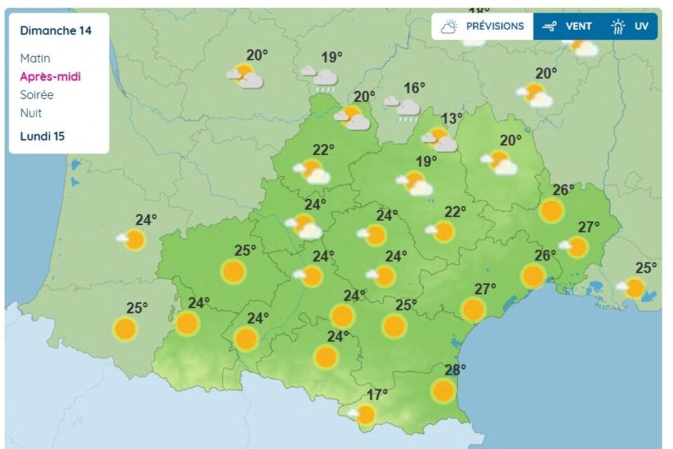 Voici les prévisions de Météo France en Occitanie dimanche 14 septembre 2025