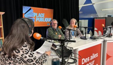 Régis Labeaume et Karine Gagnon en entrevue radio.