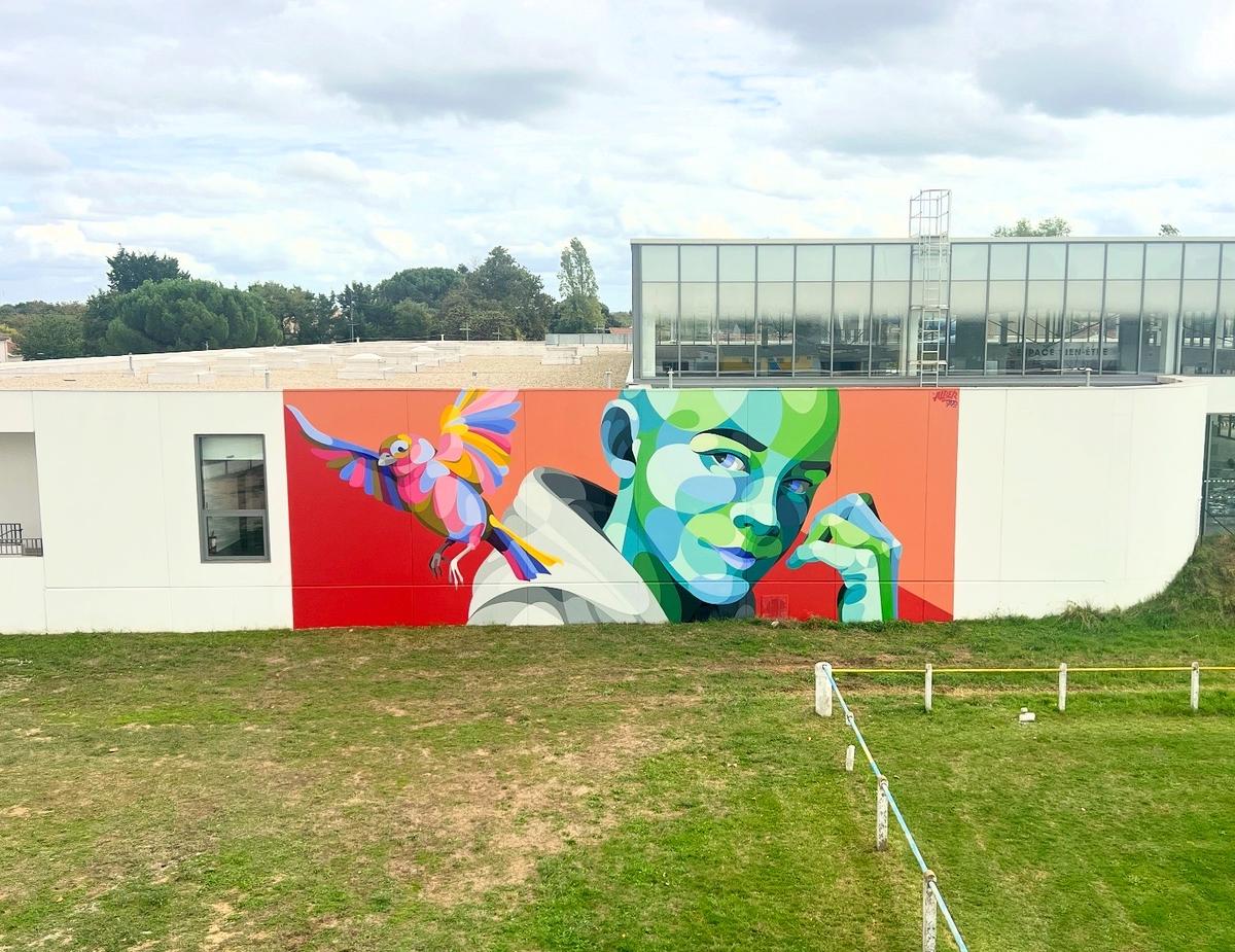 La fresque créée par Alber à Saint-Loubès, commandée par la ville.