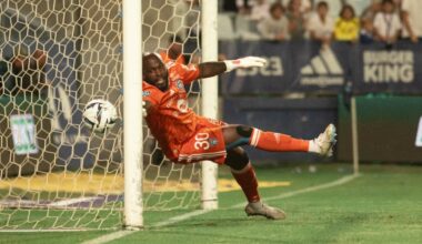 à la mi-temps, le Sporting est mené contre Montpellier à la Mosson