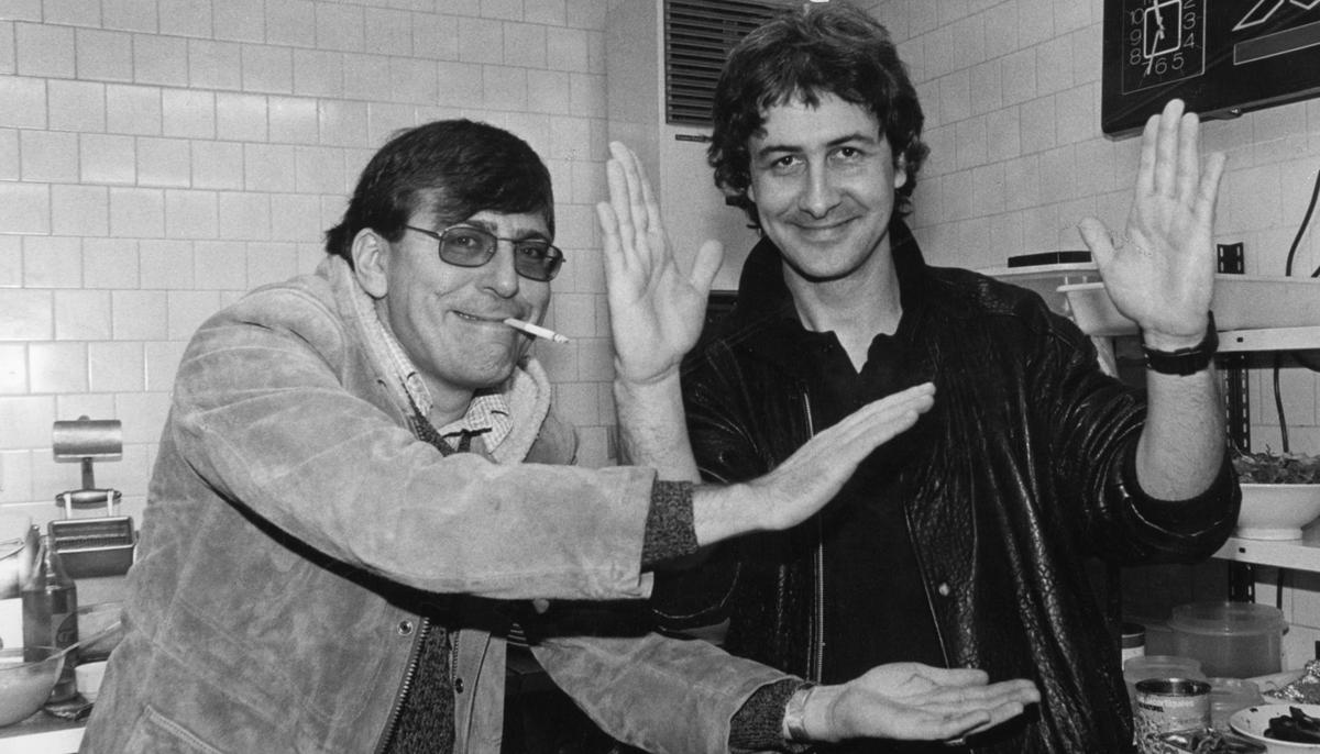 Jean Pierre Bouyxou et Gérard Lafosse à Sigma, Bordeaux, en 1986.