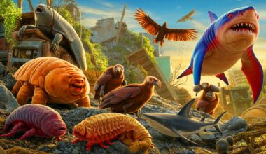 Illustration de créatures capables de survivre à une catastrophe mondiale.