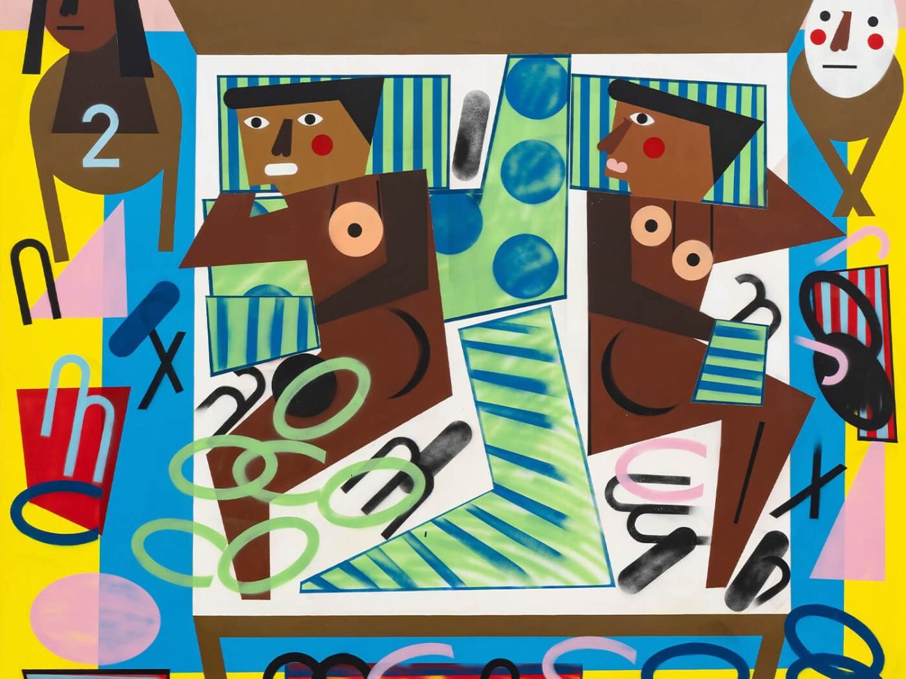 Nina Chanel Abney, Toss and turn, détail