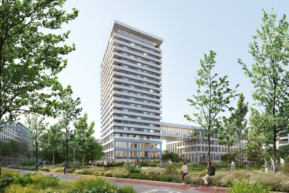 La construction de la tour Altiplano, haute de 18 étages, a débuté dans le quartier Montaudran à Toulouse