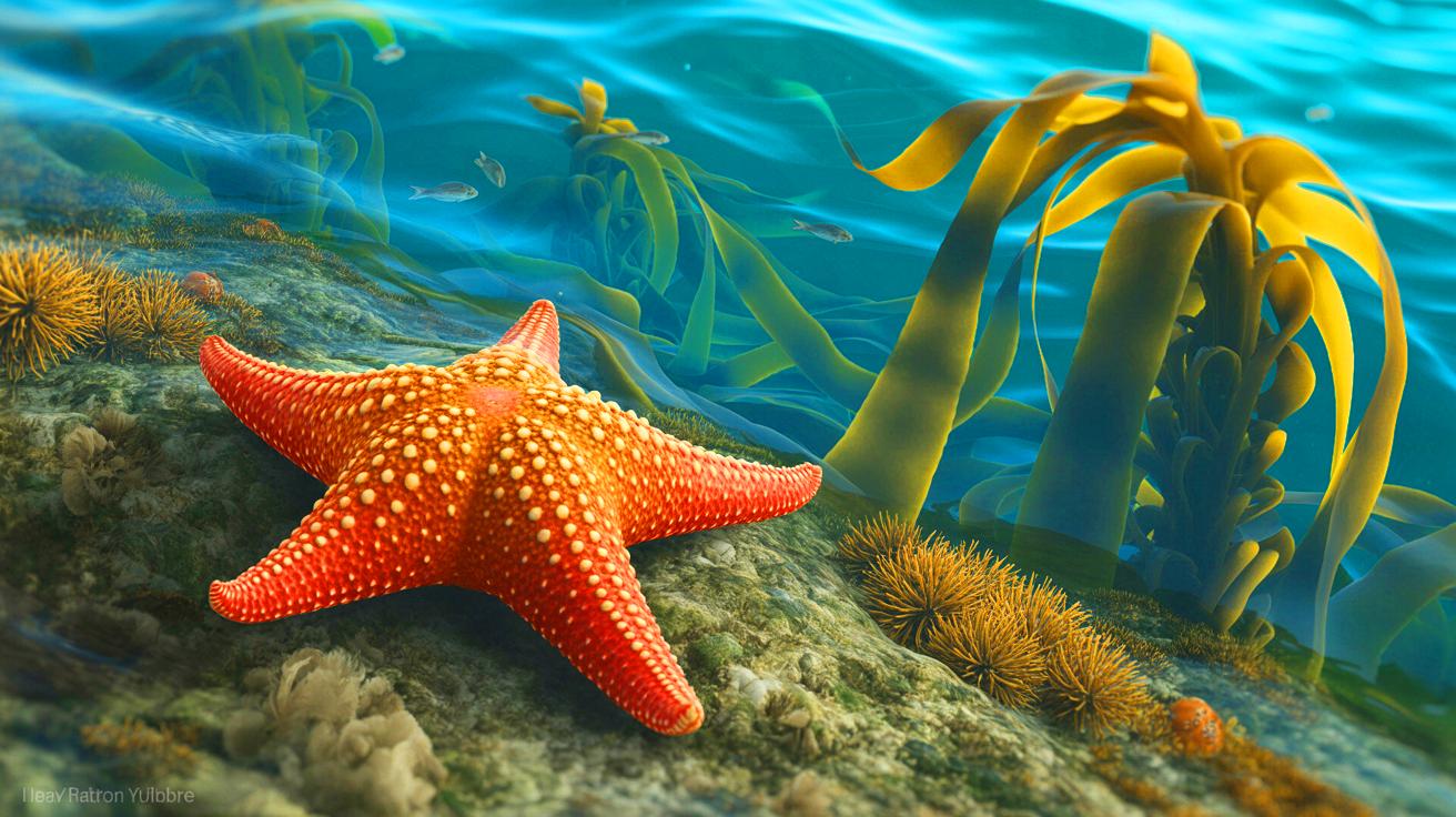 Illustration de l'épidémie dévastatrice touchant les étoiles de mer sur la côte pacifique nord-américaine.