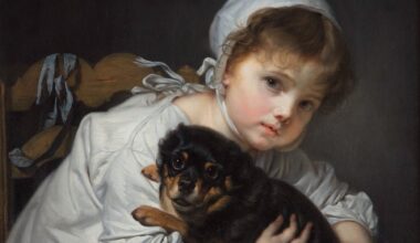 Jean-Baptiste Greuze, Une Enfant qui joue avec un chien (portrait de Louise-Gabrielle Greuze)