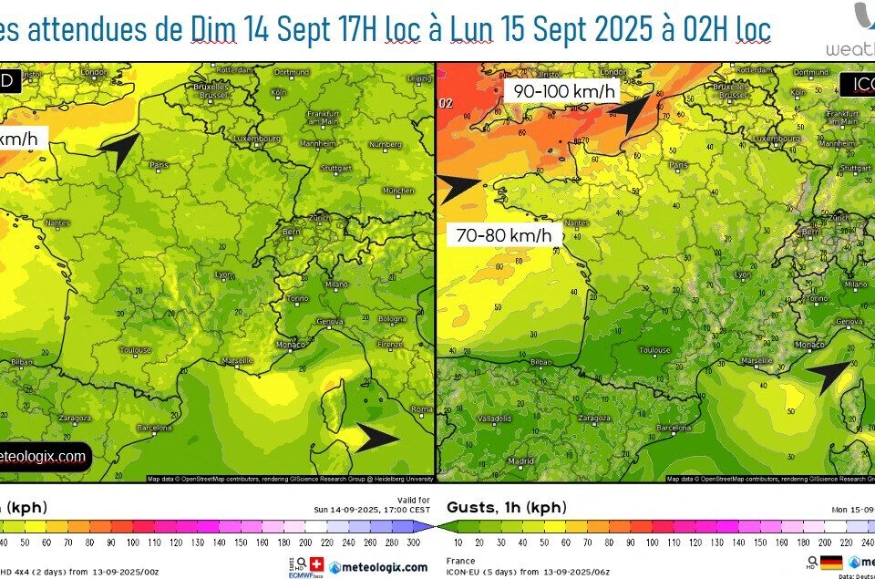 Un coup de vent est attendu en France entre dimanche 14 et lundi 15 septembre 2025.