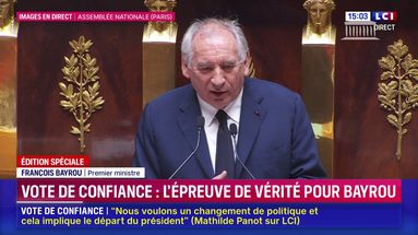 Vote de confiance : le discours de François Bayrou