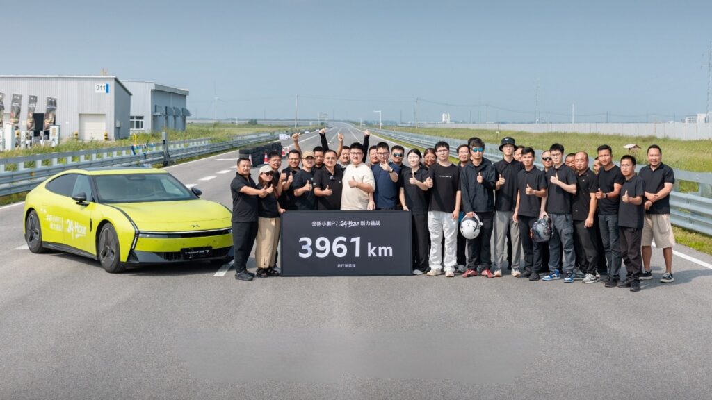 La Xpeng P7 a battu le record de kilomètres parcourus en 24 heures. // Source : Xpeng