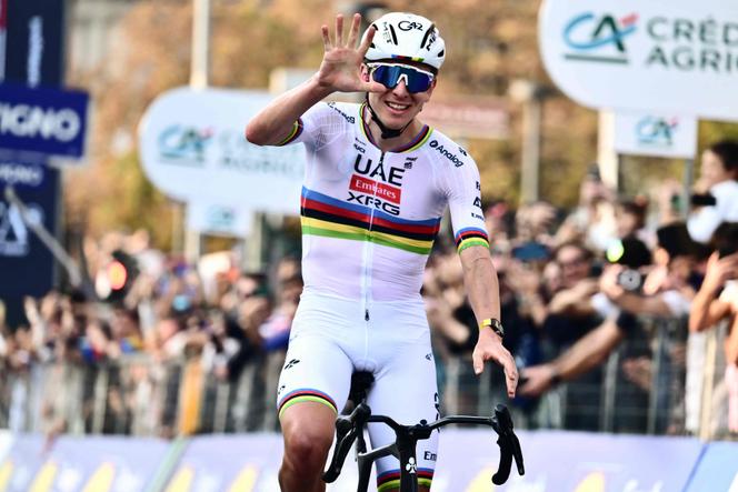 Tadej Pogacar a remporté son cinquième Tour de Lombardie, le 11 octobre 2025.