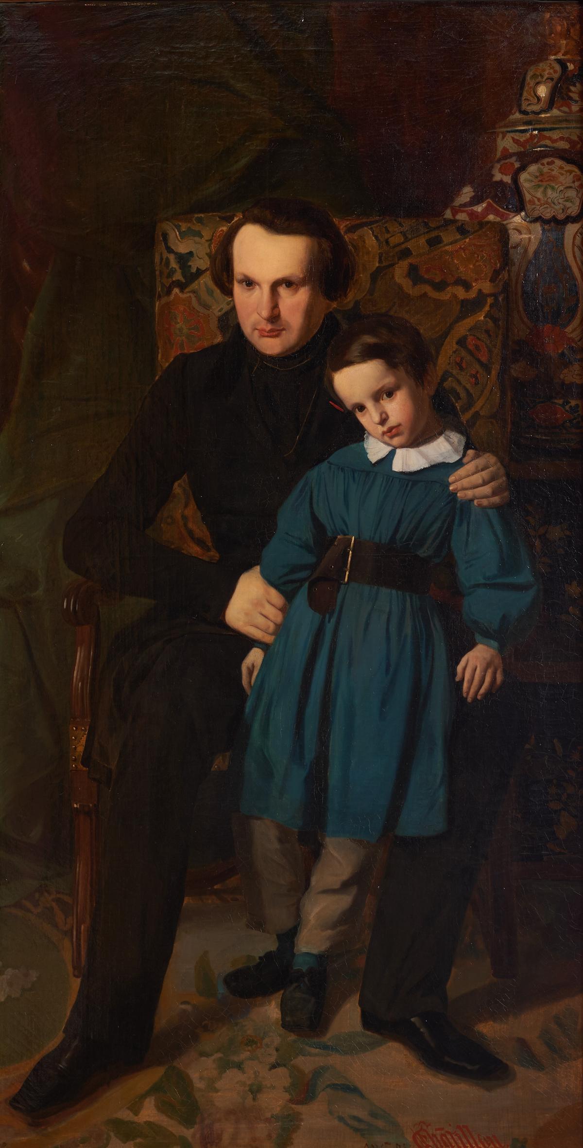 « Portrait de Victor Hugo avec son fils François-Victor »