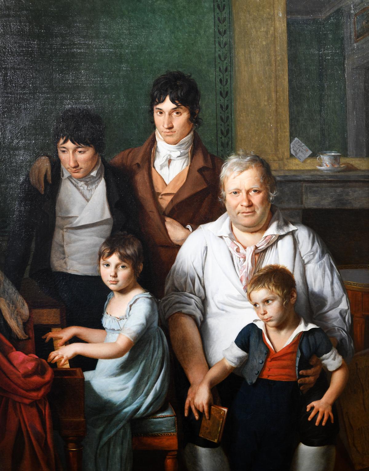 Versus peinture : « Portrait d’un père de famille avec ses enfants » (anonyme, vers 1805)