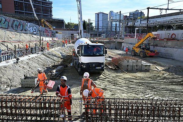 Les travaux des aménagements ferroviaires au nord de Toulouse.