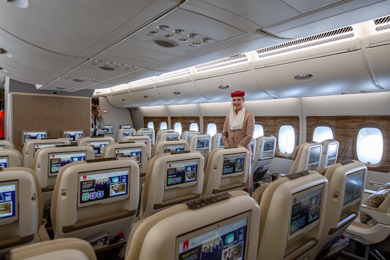 Emirates pose son A380 retrofité à Nice