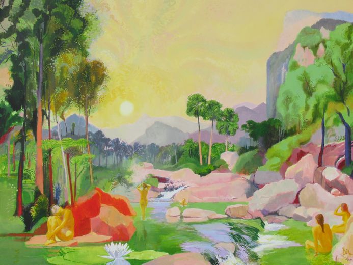 "No ego in Arcadia", acrylique sur toile (150 x 200 cm).