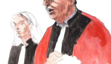 le président Patrick Véron range la robe rouge