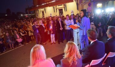 la candidate RN à la ville de Menton Alexandra Masson a inauguré sa permanence