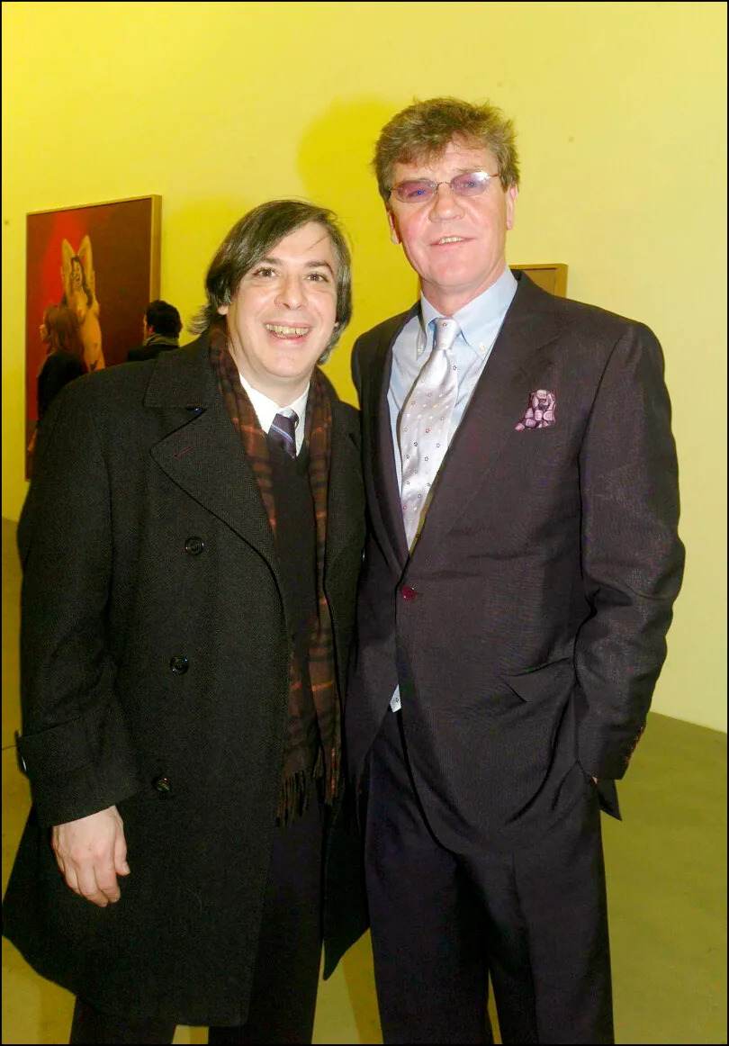 George Condo et Ernst August de Hanovre lors du vernissage de l'exposition de l’artiste à la Galerie Simon Lee, Berkeley Street à Londres, le 6 février 2007.