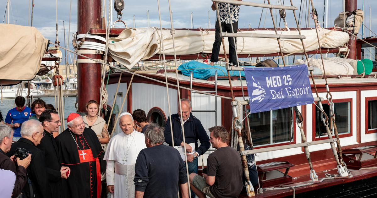 Léon XIV embarque sur le trois-mâts français «Bel espoir» de l’odyssée Méditerranéenne pour la paix