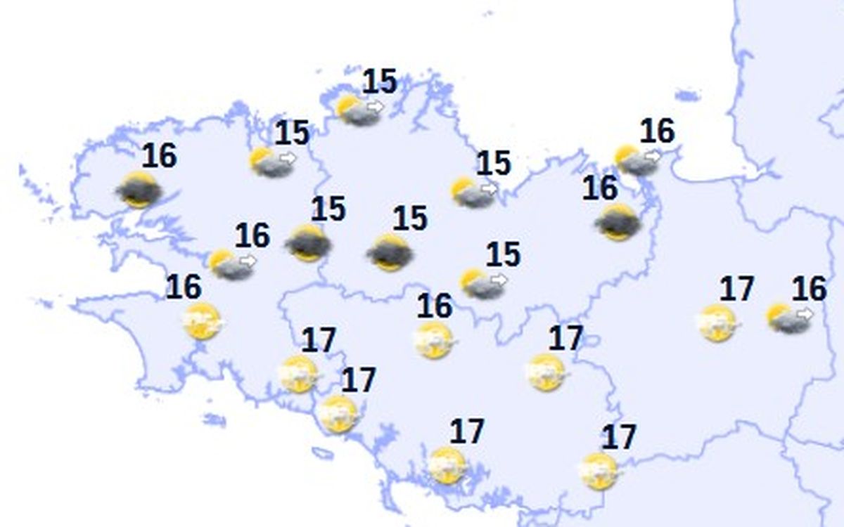 Météo en Bretagne : alternance de nuages et soleil avec des températures jusqu’à 17 degrés ce dimanche
