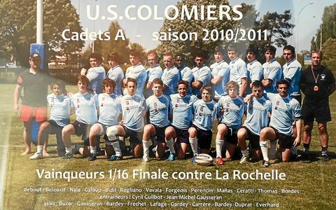 Maxime Lafage (rang du bas, 5e en partant de la gauche) a rejoint Colomiers en cadets.