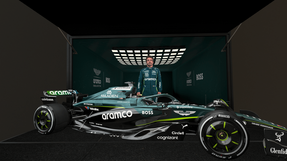 L'expérience a été présentée par les pilotes d'Aston Martin Aramco, Lance Stroll et Fernando Alonso (ce-dessus)