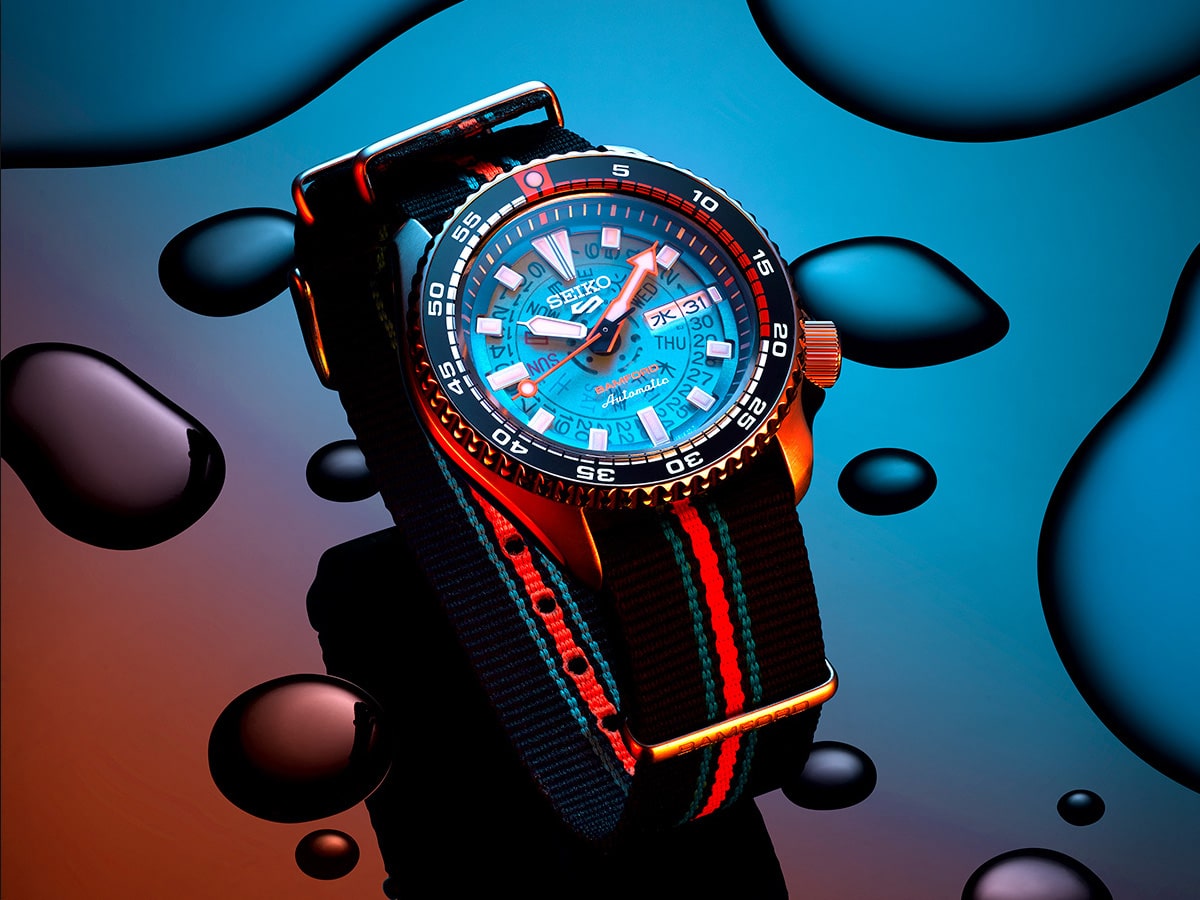 Cette Seiko 5 Sports x Bamford est une superbe série limitée à moins de 500 €