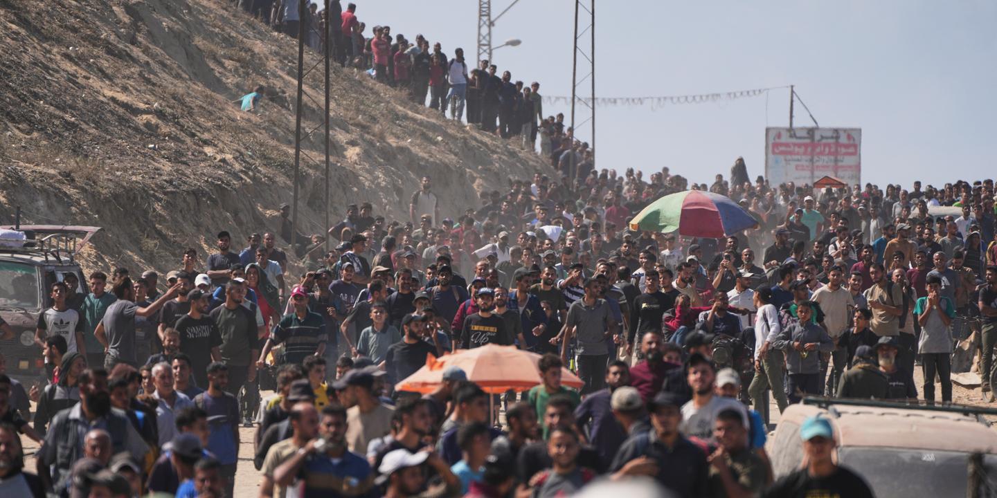 l’armée israélienne annonce que le cessez-le-feu est entré en vigueur, des milliers de Palestiniens marchent vers le nord
