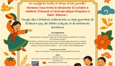 Fête coréenne de Chuseok le 12 octobre à Saint-Etienne