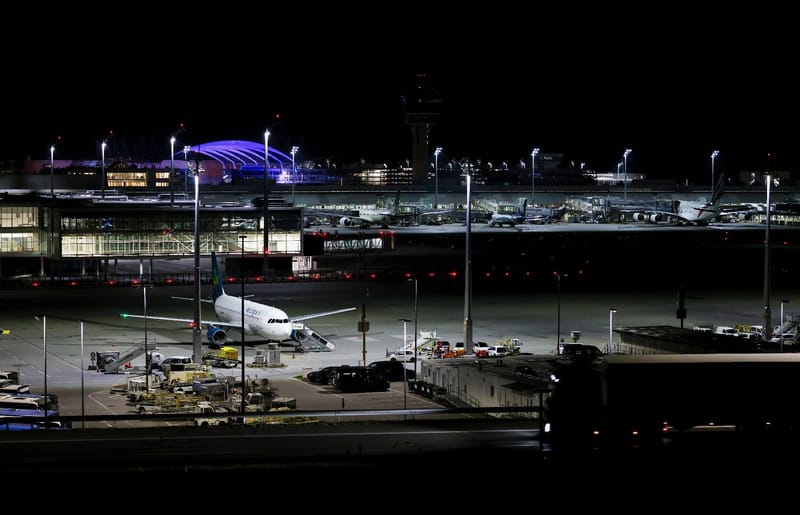 L'aéroport international de Munich, après que des rapports d'observations de drones ont de nouveau forcé l'aéroport à fermer, le 4 octobre 2025 dans le sud de l'Allemagne