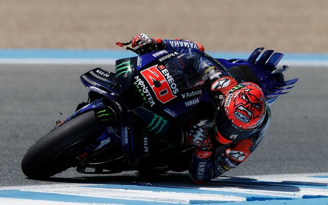 Le pilote français Fabio Quartararo, lors du Grand Prix d’Espagne, à Jerez (Espagne), le 27 avril 2025.