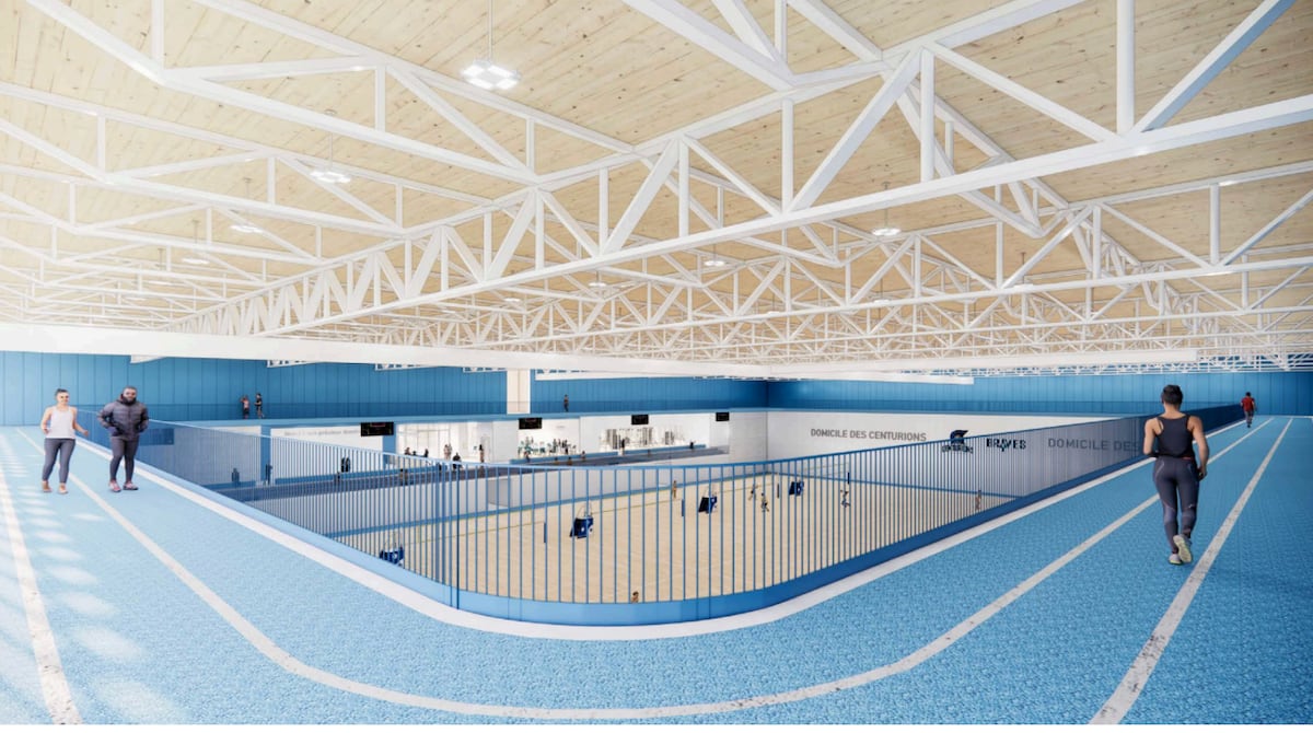 Maquette du complexe sportif dans Beauport proposé par Québec forte et fière.