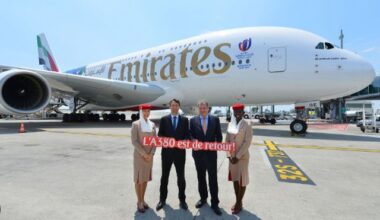 Emirates dévoile à Nice son A380 relooké et veut y renforcer sa présence