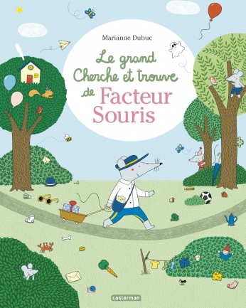 Couverture du livre « Le grand Cherche et trouve de Facteur Souris » (Casterman, 2025)