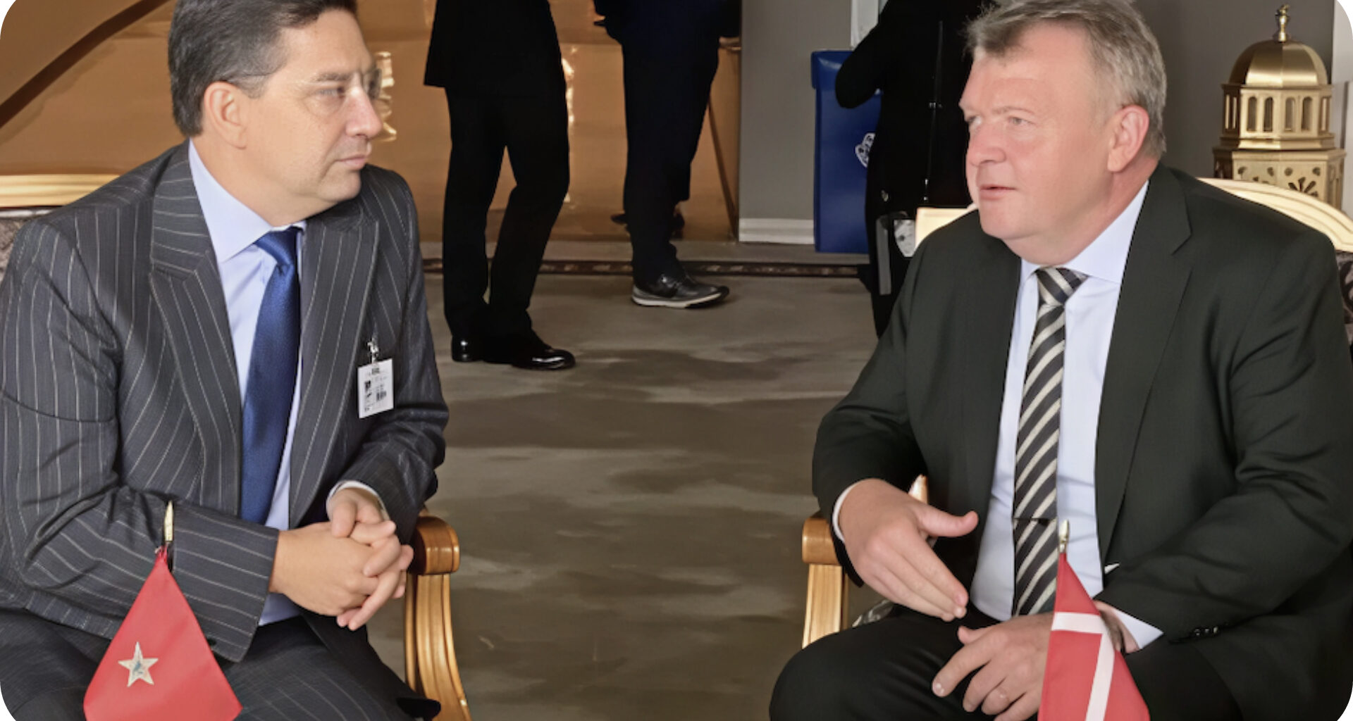 Entretien entre le ministre marocain des affaires étrangères et le ministre danois Lars Løkke Rasmussen, à propos du futur accord commercial Maroc–UE incluant le Sahara.