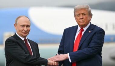 Vladimir Poutine et Donald Trump lors de leur rencontre du 15 août 2025 à Anchorage (Alaska, Etats-Unis)