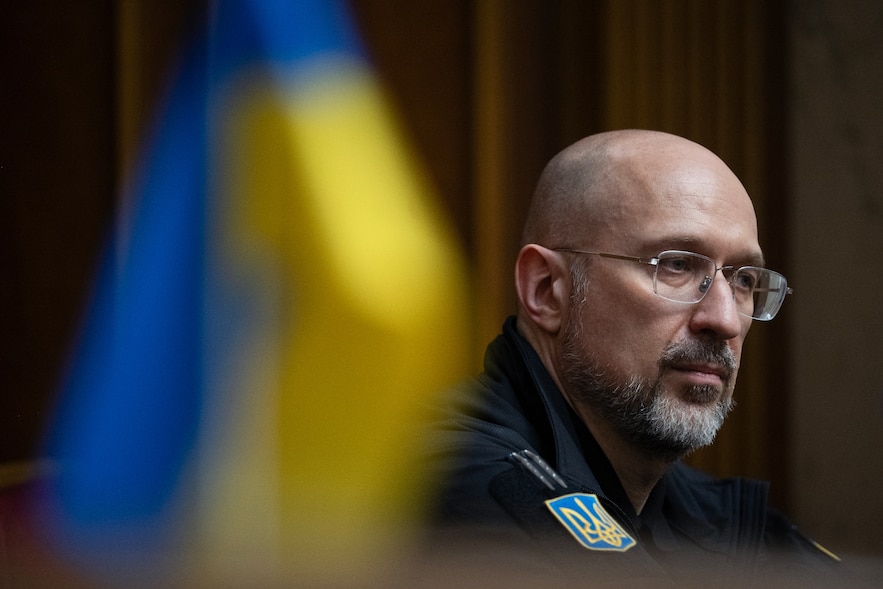 Le ministre ukrainien de la Défense Denys Chmygal assiste à une séance au Parlement ukrainien, le 17 juillet 2025 à Kiev