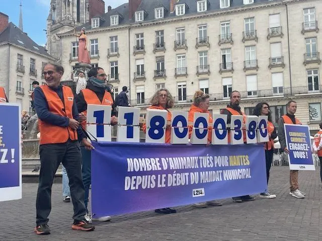 VIDEO. L’action choc de l’association de défense des animaux à Nantes