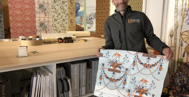 photo  arnaud fouassier a installé ce papier peint à mount vernon, la maison historique de georges washington, en virginie.  ©  photo : ouest-france