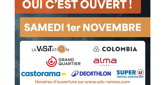 photo rennes. vos magasins et centres commerciaux sont ouverts samedi 1er novembre