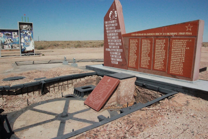 Le pas de tir n°41, sur le flanc droit de Baïkonour, où s'est déroulée la "catastrophe de Nedelin" le 24 octobre 1960.