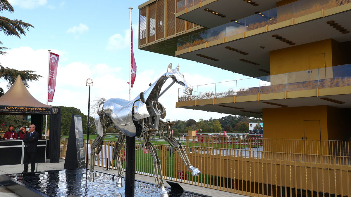 Zeus, le cheval mécanique des JO de Paris, s’installe à l’hippodrome de ParisLongchamp pour le Prix de l’Arc de Triomphe